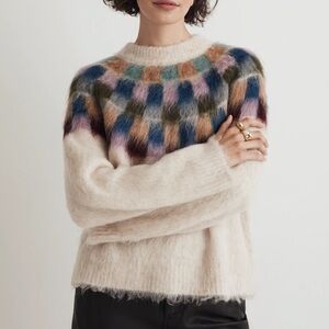 Madewell Brushed Checkerboard Fair Isle Sweater